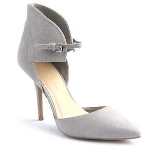 Wild Diva Shoes - Lovey Grey Pointed Toe Ankle Strap Cuff Heels Wild Diva Shoes - Lovey Grey Pointed Toe Ankle Strap Cuff Heels